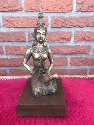 oud bronzen beeld, Thaise tempelmuzikante beschikbaar voor biedingen