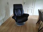 Lederen draaifauteaul, Huis en Inrichting, Stoelen, Overige materialen, Gebruikt, Blauw, Ophalen of Verzenden