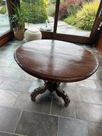 Antieke Eikenhouten Tafel met Gedetailleerd Onderstel, Ophalen