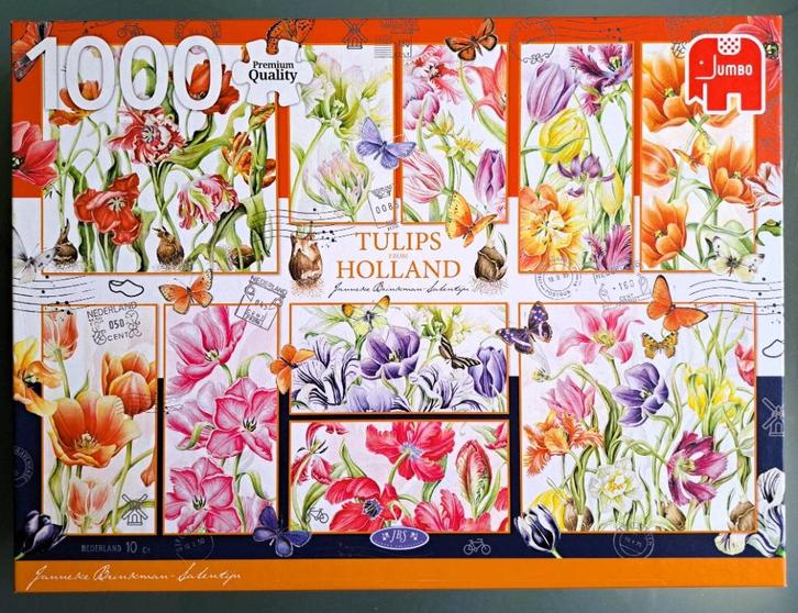 Jumbo puzzel Tulips from Holland van Janneke Brinkman 1000st, Hobby en Vrije tijd, Denksport en Puzzels, Zo goed als nieuw, Legpuzzel