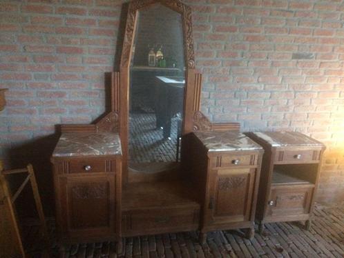 Art Deco kaptafel en nachtkastje, Antiek en Kunst, Antiek | Meubels | Kasten, Ophalen
