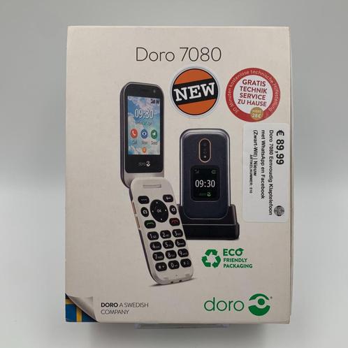 Doro 7080 Eenvoudig Klaptelefoon met WhatsApp en Facebook (Z, Telecommunicatie, Mobiele telefoons | Overige merken, Nieuw