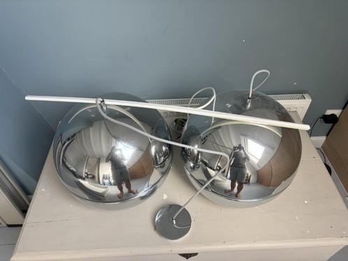Zuiver Retro ’70 Chrome hanglamp (set van 2), Huis en Inrichting, Lampen | Hanglampen, Zo goed als nieuw, Metaal, Overige materialen