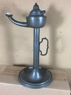 Antiek tinnen olielamp snotneus 19e eeuw, Ophalen