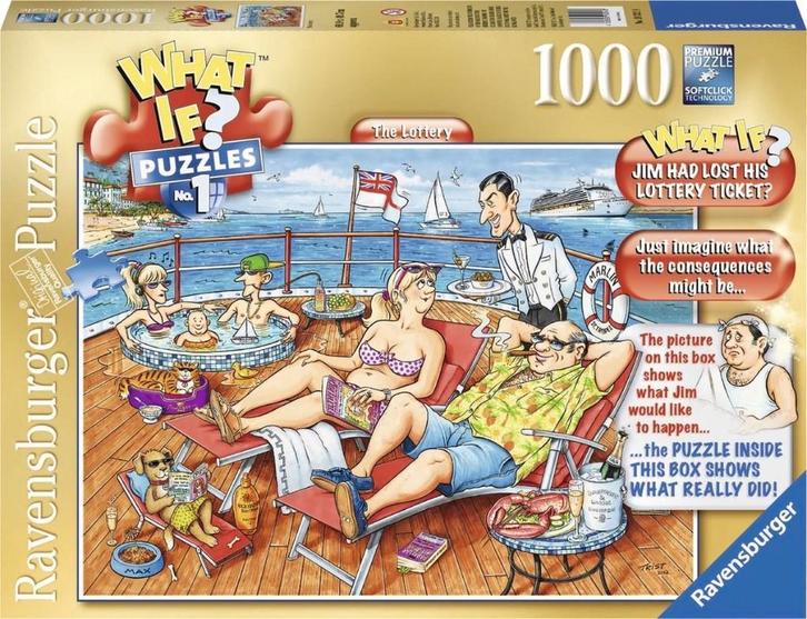 Ravensburger What if? 1 The Lottery - Puzzel van 1000 stukje, Hobby en Vrije tijd, Denksport en Puzzels, Zo goed als nieuw, 500 t/m 1500 stukjes