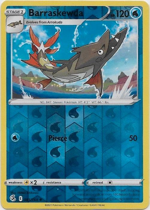 Fusion Strike,  Barraskewda [reverse] 83/264, Hobby en Vrije tijd, Verzamelkaartspellen | Pokémon, Nieuw, Losse kaart, Verzenden