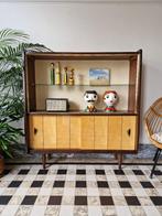Vintage sixties boekenkast | vitrinekast | kast | retro, Huis en Inrichting, Kasten | Vitrinekasten, Ophalen, Glas, 50 tot 100 cm