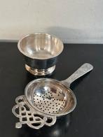 Art Deco Verzilverde thee zeef Theezakje houder, Ophalen of Verzenden
