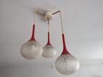 Vintage 3 glazen bollen cascade Space Age rode lamp, Ophalen of Verzenden, Gebruikt, Glas, Space Age