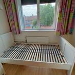 Wit bed met lattenbodem, Ophalen, Gebruikt, 70 tot 85 cm, 140 tot 160 cm
