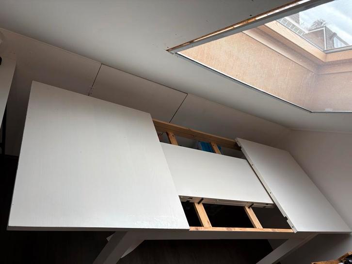 Uitschuifbare eettafel, Huis en Inrichting, Tafels | Eettafels, Zo goed als nieuw, 50 tot 100 cm, 100 tot 150 cm, Vier personen