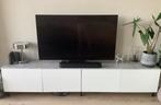 IKEA Besta TV Meubel - wit met grijze marmerlook plak erop, Ophalen, Kunststof, Zo goed als nieuw, 200 cm of meer