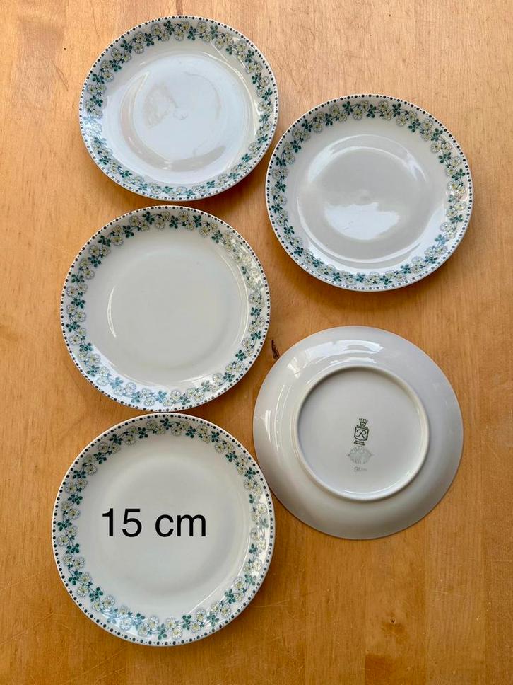 5 gebaksbordjes, Antiek en Kunst, Antiek | Servies compleet, Ophalen of Verzenden