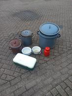 Brocante emaile decoratie pannen, Antiek en Kunst, Antiek | Emaille, Ophalen