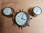 Koperen Scheepsklok, Hygrometer & Thermometer Set, Huis en Inrichting, Ophalen of Verzenden, Gebruikt, Analoog, Wandklok