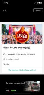 Festival live at the lake vrijdag, Tickets en Kaartjes, Twee personen