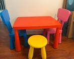 Kindertafel met 2 stoeltjes en 1 krukje, Kinderen en Baby's, Kinderkamer | Tafels en Stoelen, Ophalen, Zo goed als nieuw, Tafel(s) en Stoel(en)