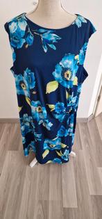 38)Te koop nieuw marine met lichtblauw bloem jurk maat 52/54, Blauw, Jurk, Nieuw, Ophalen of Verzenden
