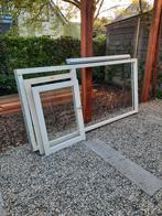Hardhouten kozijnen met draai/kiepramen, Ophalen, Raamkozijn, Zo goed als nieuw, 75 tot 150 cm