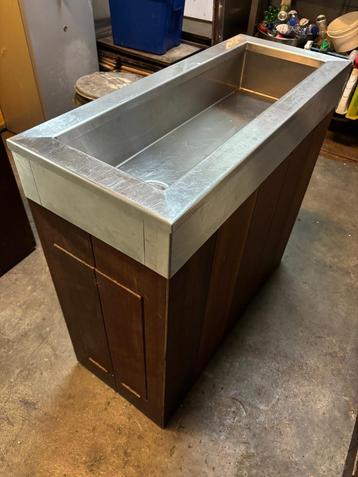 Mobiele wijnkoeler RVS HOUT beschikbaar voor biedingen