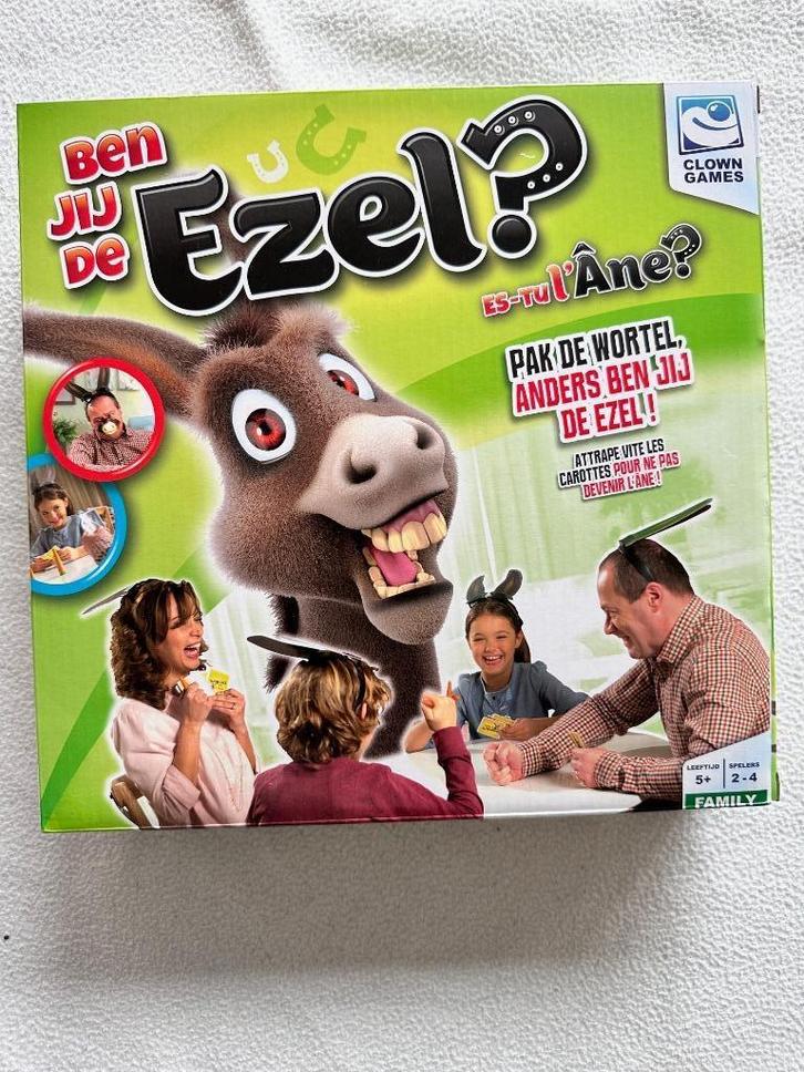 Ben jij de Ezel? - bordspel - compleet, Hobby en Vrije tijd, Gezelschapsspellen | Kaartspellen, Zo goed als nieuw, Drie of vier spelers