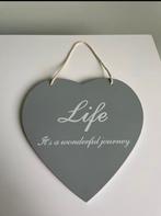Grijs houten hart – decoratie hanger, Ophalen of Verzenden, Zo goed als nieuw