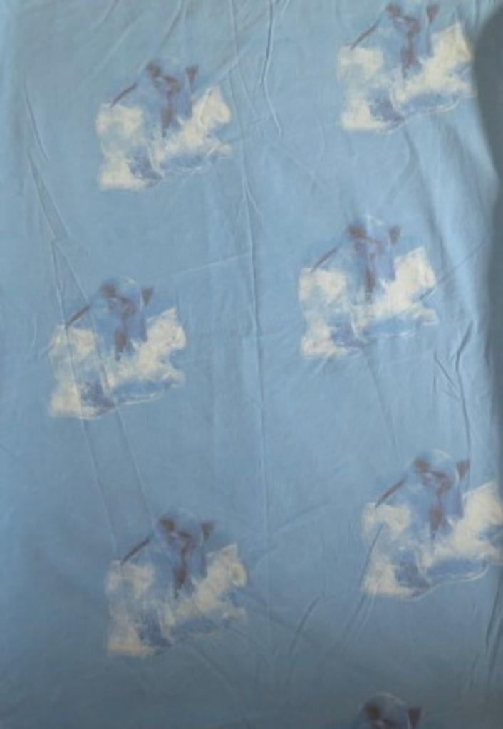 Vintage lap stof blauw met dolfijnen, Hobby en Vrije tijd, Stoffen en Lappen, Gebruikt, Katoen, 30 tot 120 cm, 30 tot 200 cm, Blauw