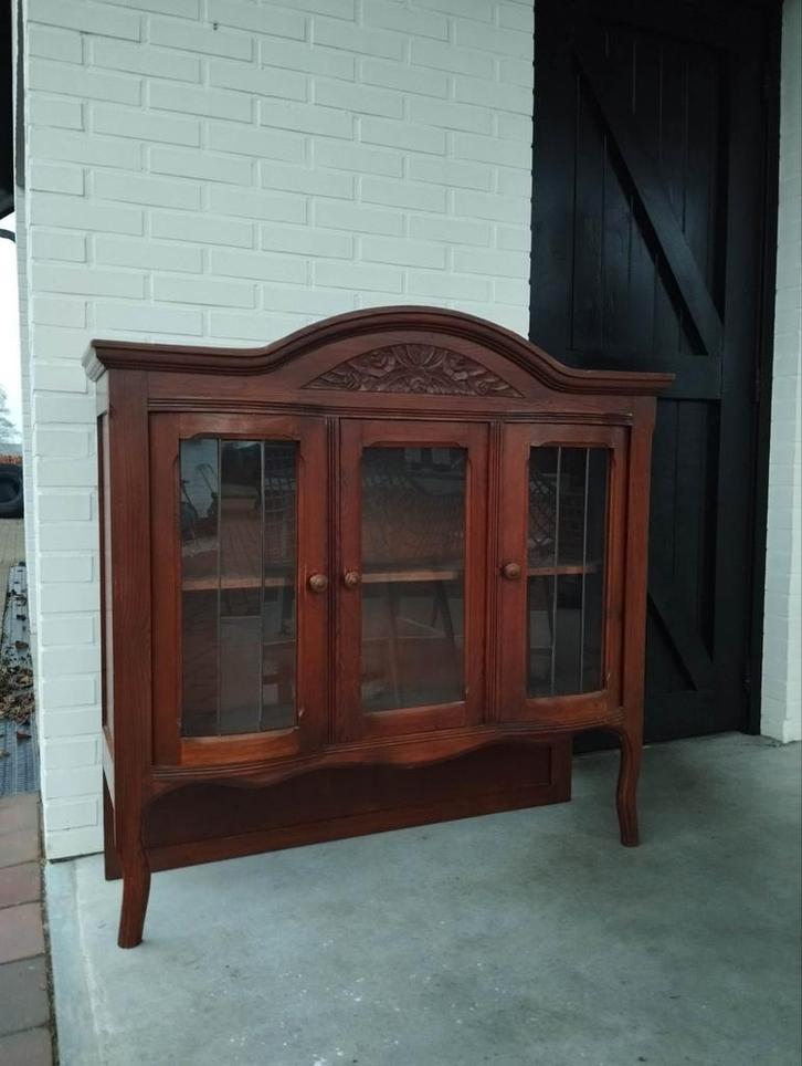 Vintage buffetkast / vitrinekast / opzetkast, Huis en Inrichting, Kasten | Buffetkasten, Zo goed als nieuw, 25 tot 50 cm, Ophalen