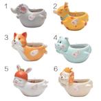 Dieren Bloempotten / Koe Leeuw Vos Konijn Olifant Bloempot, Tuin en Terras, Bloempotten, Overige materialen, Rond, Nieuw, Ophalen of Verzenden