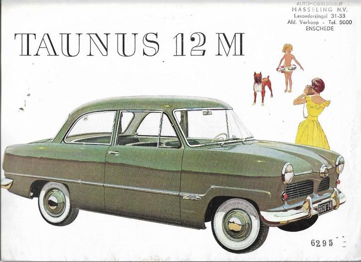 Brochure Ford TAUNUS 12 M / 12M (wereldbol), 1952/1953 (NL)., Boeken, Auto's | Folders en Tijdschriften, Gelezen, Ford, Ophalen of Verzenden