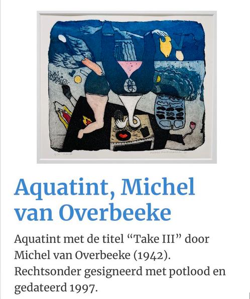 Aquatint Michel van Overbeeke, Antiek en Kunst, Kunst | Schilderijen | Modern, Ophalen of Verzenden