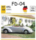 Fd4 autokaart opel admiral ( 1937 - 1940), Verzamelen, Ophalen of Verzenden, Zo goed als nieuw, Auto's
