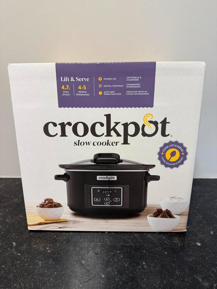 Crockpot Slow cooker 4,7 ltr programmeerbaar, Witgoed en Apparatuur, Slowcookers, Nieuw, Vaatwasmachinebestendig, Ophalen of Verzenden