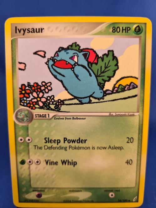 Ivysaur 34/100 - Crystal Guardians, Hobby en Vrije tijd, Verzamelkaartspellen | Pokémon, Gebruikt, Losse kaart, Verzenden