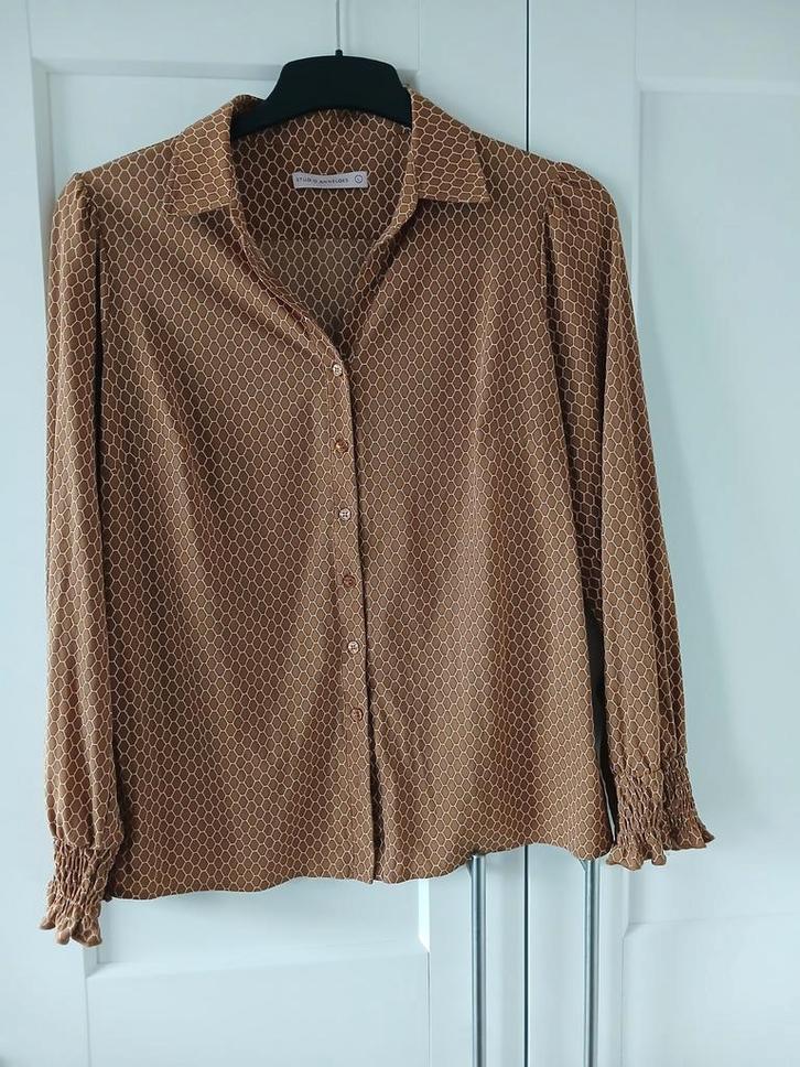 Studio Anneloes blouse maat L Edey Honey, Kleding | Dames, Blouses en Tunieken, Zo goed als nieuw, Maat 42/44 (L), Bruin, Verzenden