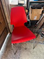 3 x eetkamer stoelen rood van Ikea type Vilmar, Drie, Ophalen of Verzenden, Zo goed als nieuw, Metaal