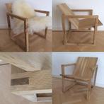 Vintage teab   eikenhouten fauteuil  Hilversum Amsterdam, Ophalen of Verzenden, Gebruikt, Bruin, Eén