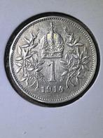 Oostenrijk, zilveren 1 Corona 1914 vrijwel UNC, Zilver, Oostenrijk, Losse munt, Verzenden