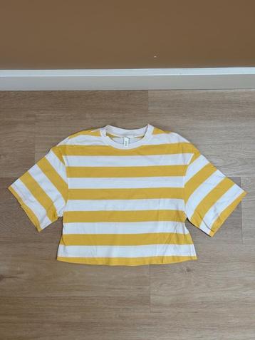 *NIEUW!* Geel wit gestreept crop shirt / top, H&M, mt XS beschikbaar voor biedingen