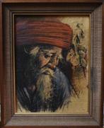 6x Originele schilderij op tabaksbladeren, gesigneerd Gris., Antiek en Kunst, Ophalen of Verzenden