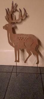 Metalen Tuinbeeld - Hert, Ophalen of Verzenden, Gebruikt, Metaal, Dierenbeeld