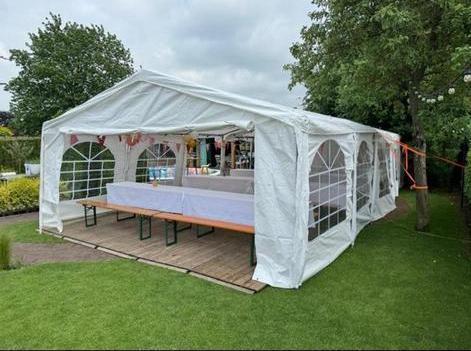 Feest tent huren partytent  3x4/4x4/3x6/4x6/5x6/4x8 of meer, Tuin en Terras, Partytenten, Zo goed als nieuw, Partytent, 5 tot 8 meter