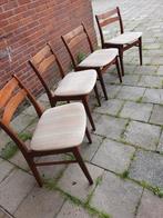 4 Vintage eetkamer stoelen., Huis en Inrichting, Stoelen, Ophalen, Gebruikt, Bruin, Vintage