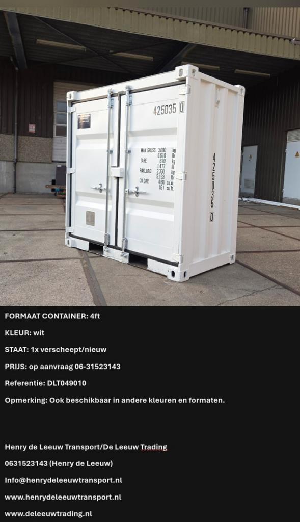Nieuwe containers zeecontainers 4ft 5ft 6ft 8ft 10ft 20ft, Zakelijke goederen, Machines en Bouw | Keten en Containers, Ophalen of Verzenden