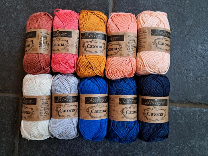 Scheepjes Catona Colour Pack - antipas 10 Mini Bollen Katoen, Hobby en Vrije tijd, Breien en Haken, Ophalen of Verzenden