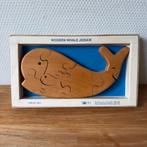 Vintage Houten Walvis Puzzel, Toyin in Doos, Whale Jigsaw, Ophalen of Verzenden, Minder dan 10 stukjes, Gebruikt, Van hout
