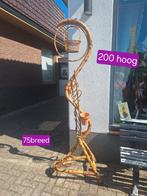 Vintage bamboe rotan plantenstandaard, Ophalen, Zo goed als nieuw, Rond, Minder dan 60 cm