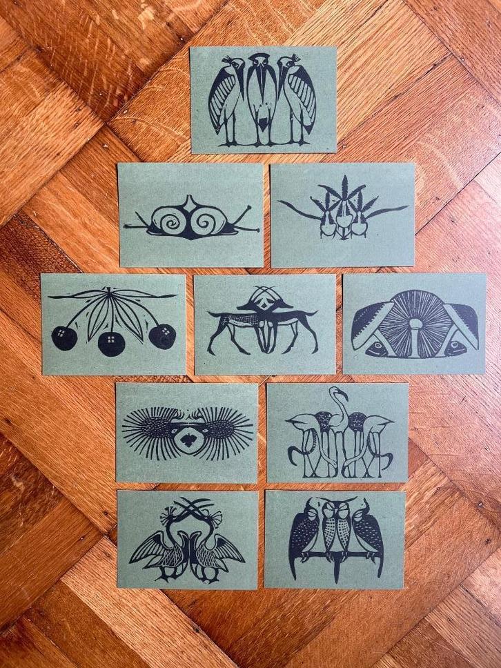 Gerrit Willem Dijsselhof - set 12 kunst kaarten - A6, Huis en Inrichting, Woonaccessoires | Wanddecoraties, Nieuw, Verzenden