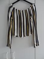 Top in wit/geel/zwart van Bershka maat L, Wit, Maat 42/44 (L), Zo goed als nieuw, Lange mouw