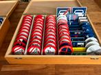 Twee kisten met vintage magnetische verkeersborden, Ophalen, Gebruikt